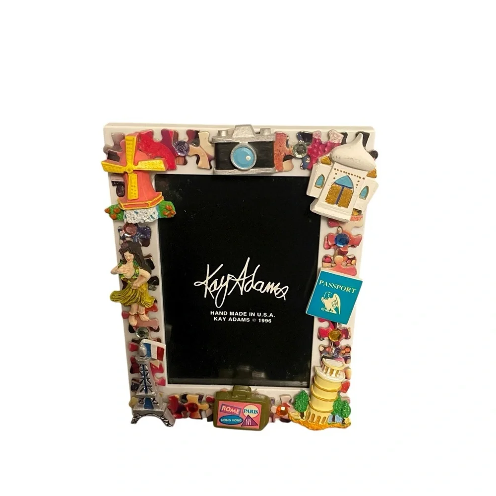 Kay Adams Travel Themed Picture‎ Frame Vintage